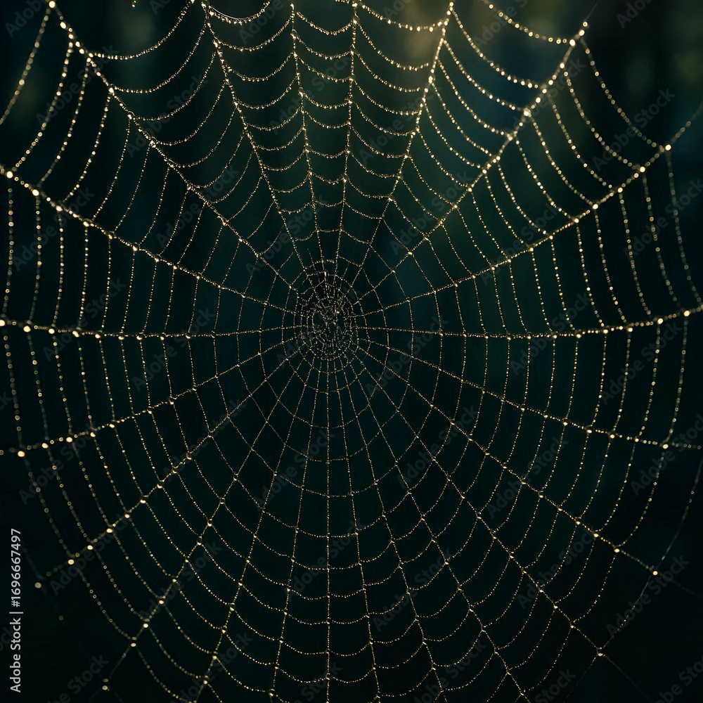 Fototapeta premium Intricate Spider Web Pattern in Nature