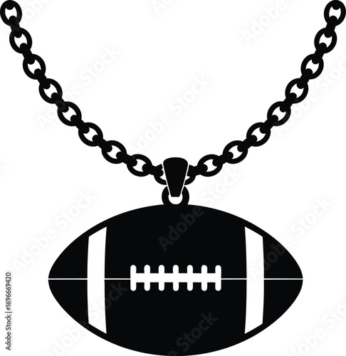 Bold football pendant necklace accessory for sports fans