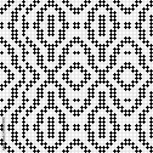 Seamless floral black and white pattern for wallpaper and textile design