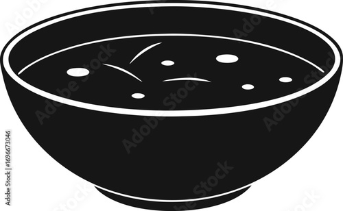 miso soup silhouette vector