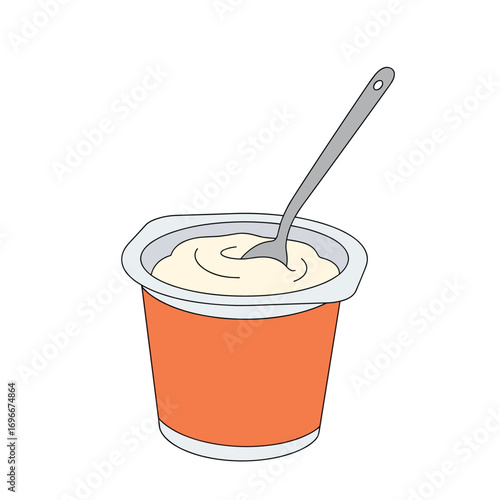 A delicious spoonful of creamy yogurt ready to be enjoyed for a healthy snack option