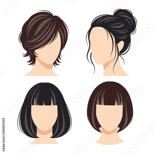 Exploring diverse hairstyles showcasing different looks and colors for modern women seeking inspiration