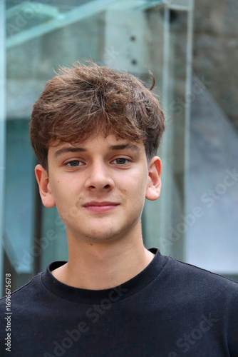 YOUNG BOY WITH BLACK T-SHIRT