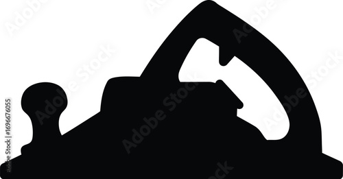 Black silhouette vector illustration of an electric hand planer tool