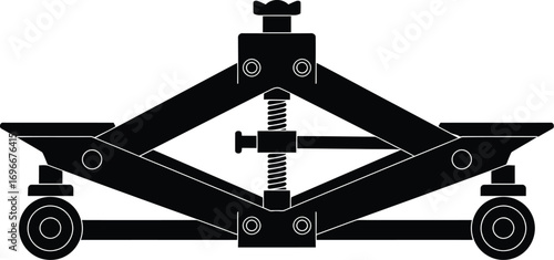 Scalable vector graphic of a black car jack tool for automotive and repair illustrations