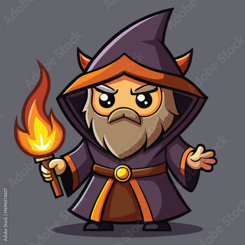 design logo vector icon illustration cartoon mascot character wizard
