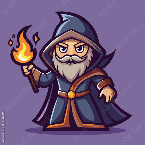 design logo vector icon illustration cartoon mascot character wizard