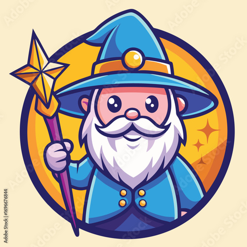 design logo vector icon illustration cartoon mascot character wizard