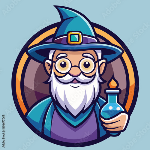 design logo vector icon illustration cartoon mascot character wizard