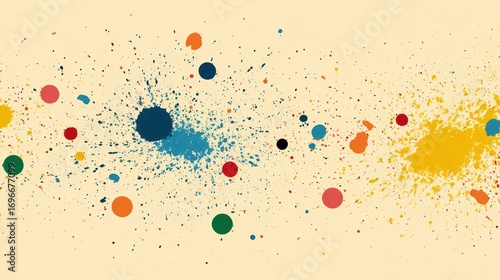 Vibrant paint splats, a colorful explosion of abstract art and design dynamic