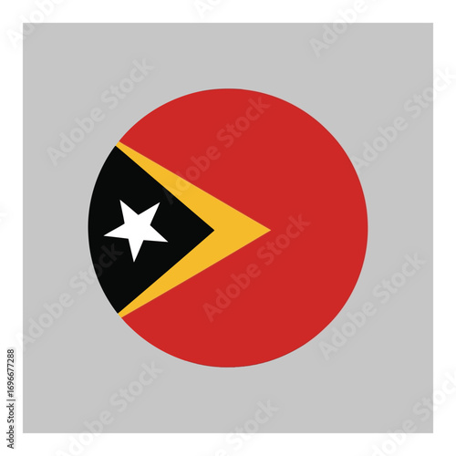 East timor flag symbol inside a circle patriotic emblem graphic design