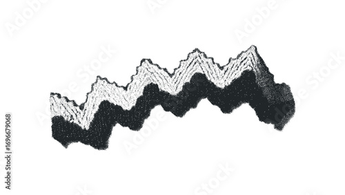 Stippled Wave Form Graphic Transparent. Vector hand drawn illustration