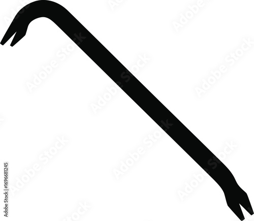 Black crowbar vector illustration scalable tool icon eps graphic
