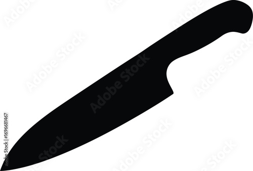 Scalable vector illustration of a sharp chef's knife icon for culinary design