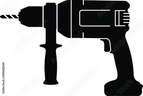 Scalable vector illustration of a cordless power drill for eps files