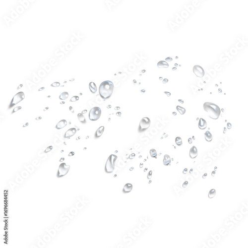 Billede på lærred Water drop  rain drops Realistic water drops