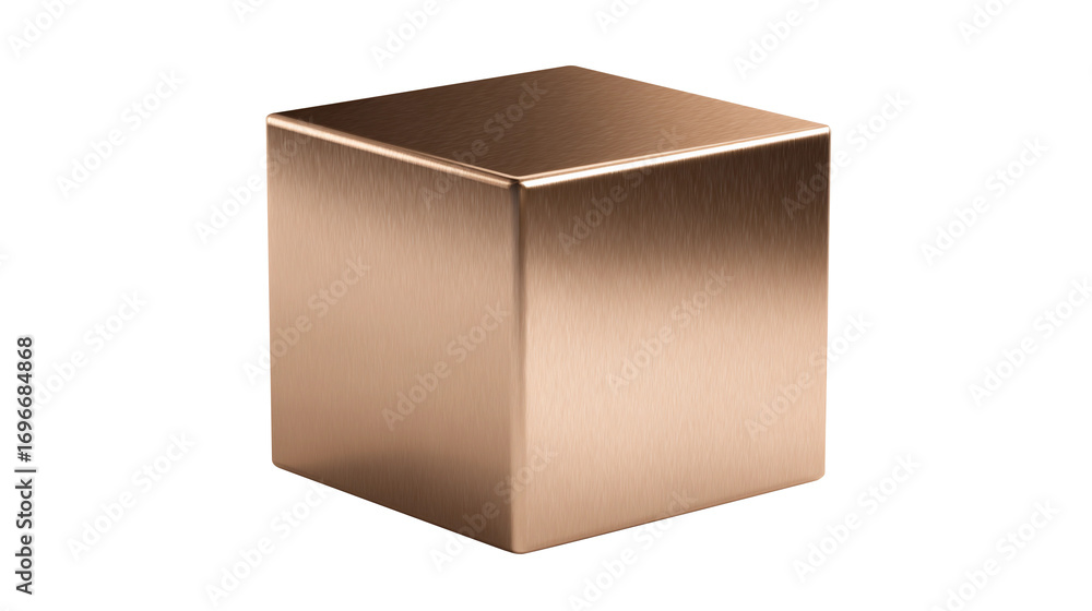 Fototapeta premium Bronze Cube isolated on transparent background