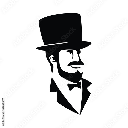 gentleman silhouette logo design. elegant person symbol.