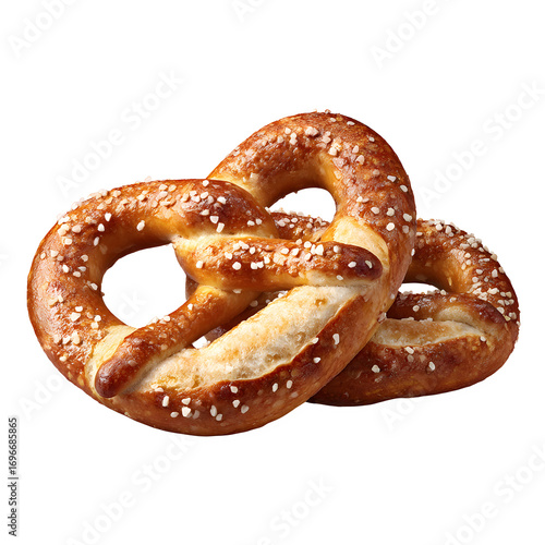 Pretzel Salted Golden Oktoberfest Snack isolated on transparent background