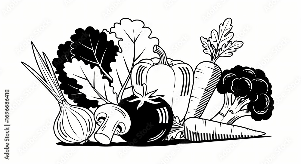 sketch of a bunch of flowers