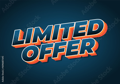 A bold and colorful graphic design featuring the words limited offer in a three dimensional style