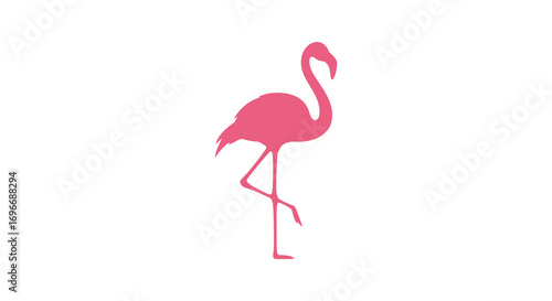 a graceful flamingo standing tall with elegant curves silhouette