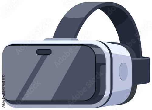 VR headset vector illustration of a modern virtual reality device in flat minimal style perfect for technology gaming entertainment simulation digital innovation immersive experience