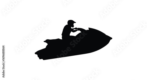 a person riding jet ski on water silhouette