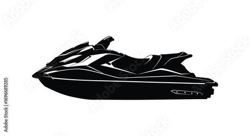 a sleek jet ski design captured in black silhouette