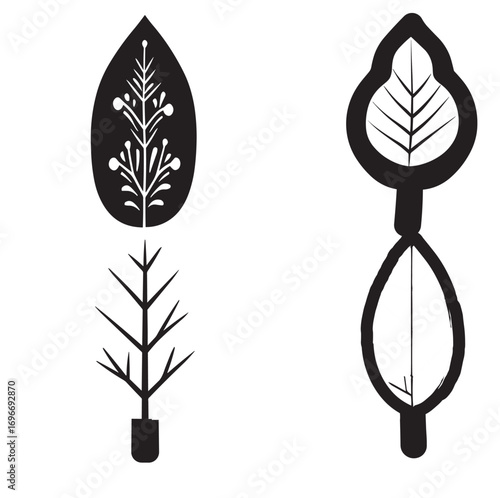 Leaves icon collection. Inclu...