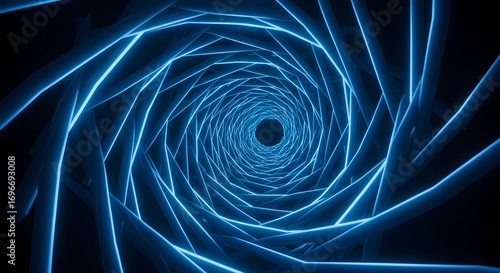 Wallpaper Mural Abstract digital tunnel of glowing blue lines creating sense of movement in futuristic perspective background Torontodigital.ca