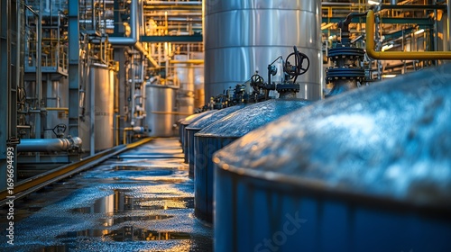 Oil separator tank in factory