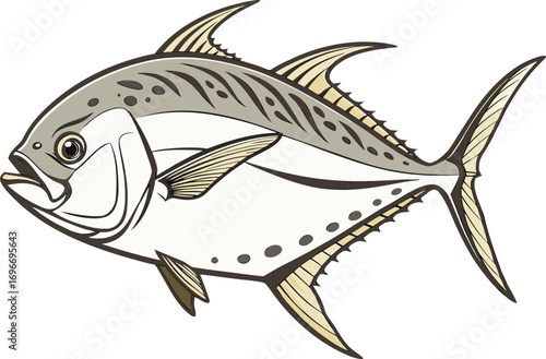 Moonfish Illustration Artwork. Detailed Opah Fish Creative Illustration. Moonfish Illustration for Marine Life Artwork. Realistic Opah Fish Illustration Design. Moonfish Artwork for Ocean and Sea