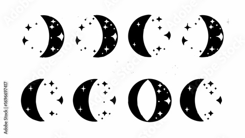 Moon Phases with Stars