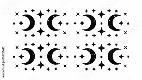 Crescent moons and stars