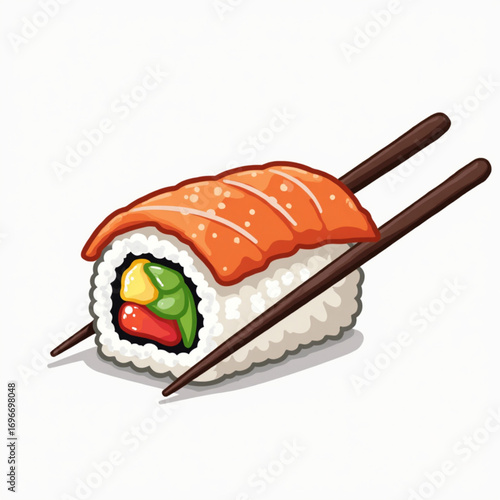 Sushi and chopsticks