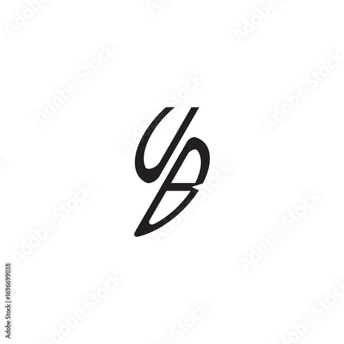 Free Download initial logo vector UB curved oval shape alphabet letter gaming monogram Black  - GFXLoad