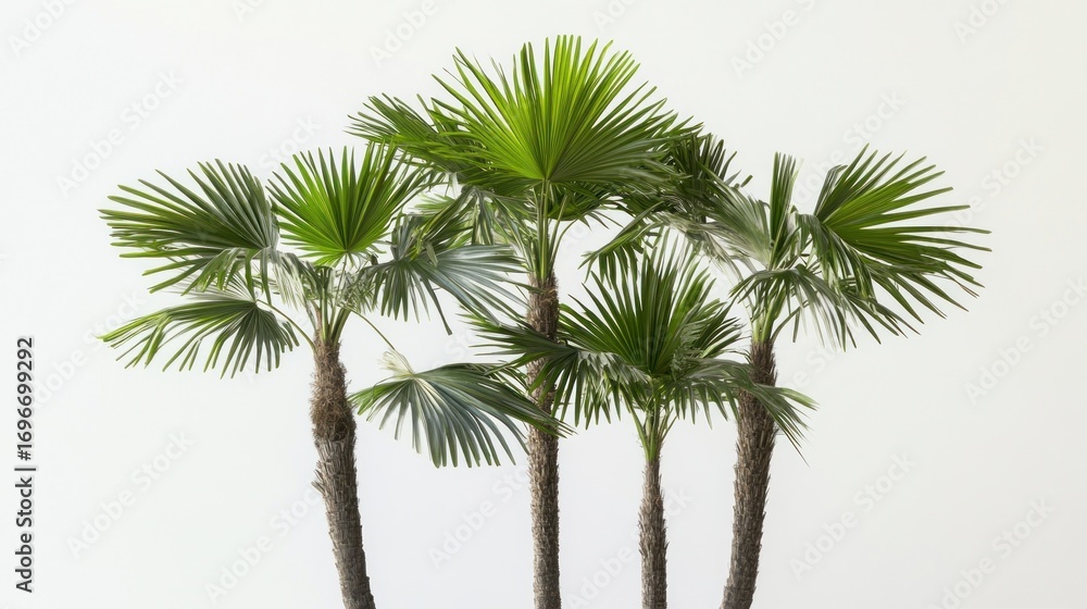 Obraz premium Isolated tropical palm trees against a plain background