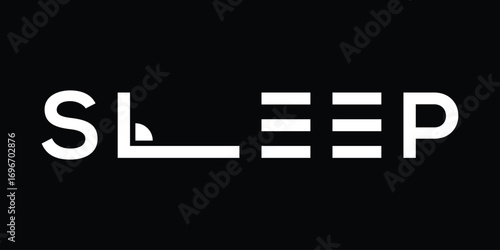 typography text sleep logo design, word mark sleep graphic vector template