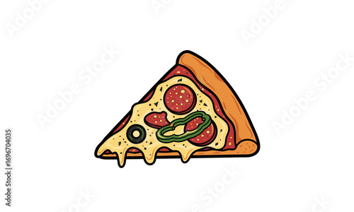 Delicious Melted Cheese Pepperoni Pizza Slice.
