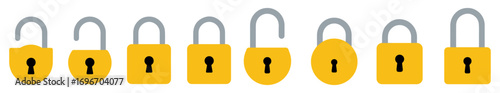 lock icon open closed padlock vector illustration