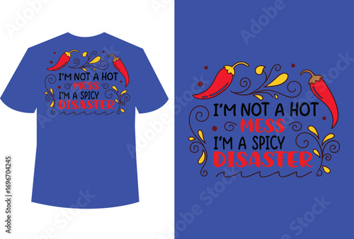 Spicy Disaster T-Shirt Design with Chili Peppers Graphic