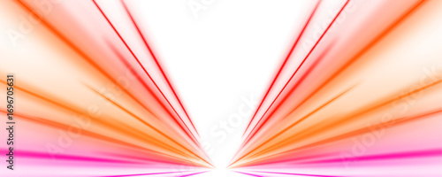 Night city road glows with red streaks and high-speed motion blur. A police line flashes through the neon-lit street. Dramatic scene of speed and pursuit.