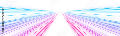 Electric streaks of light flash across a vector highway at night. The background captures motion, energy, and speed. Suitable for themes of innovation and futuristic travel.