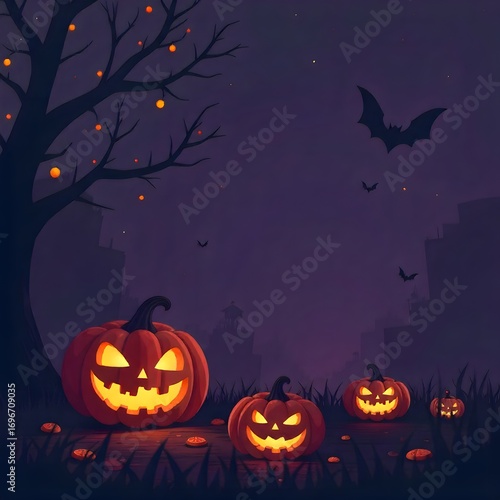 halloween background with pumpkins