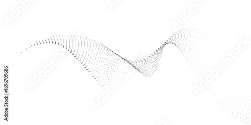 Flowing dots particles wave pattern halftone gradient curve modern abstract