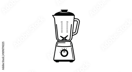 a blender depicted in simple black lines silhouette