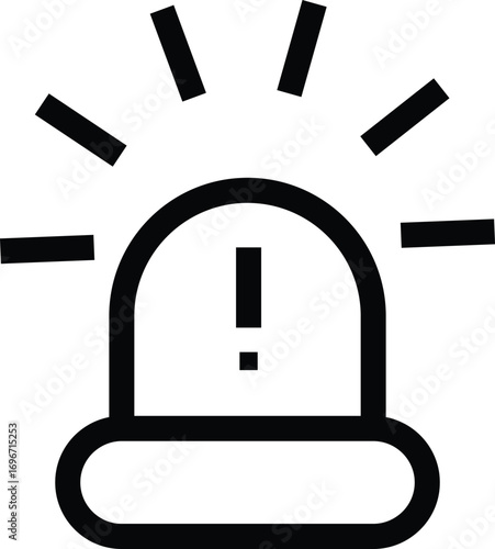Emergency siren icon representing ambulance alert light, hospital emergency alarm and rescue warning signal, transparent background