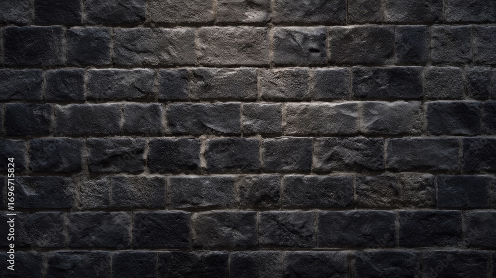 Obraz premium Dark stone wall texture in soft light. Artificial intelligence image