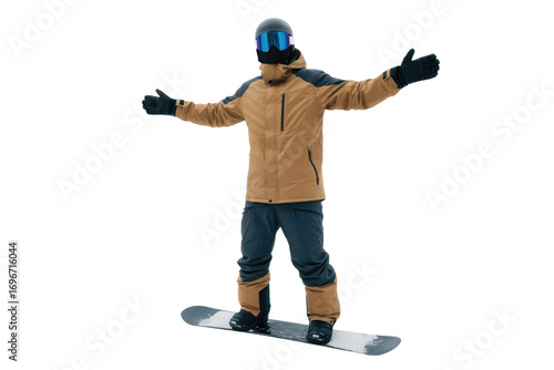 Wallpaper Mural A high quality photograph of a single masked snowboarder isolated on a transparant or white background Torontodigital.ca